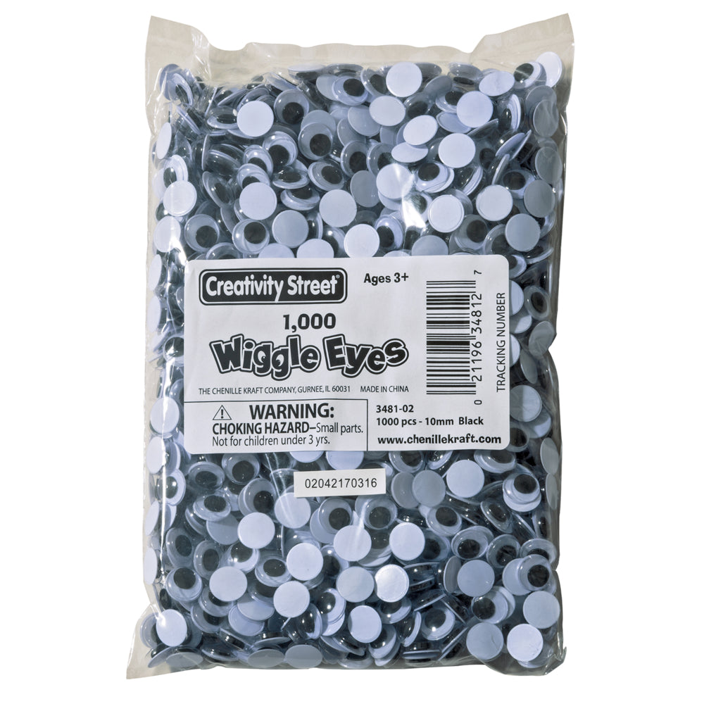 Yeux mobiles Creativity Street, noirs, 10 mm, paquet de 1 000