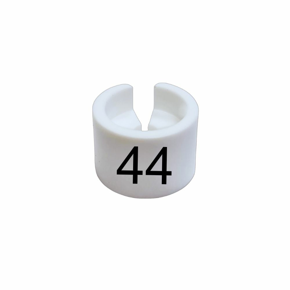 Eddie's Hang-Up Display Ltd. Mini Size Markers For Hangers - White Sizer with Black Print - Size 44 - 100 Pack