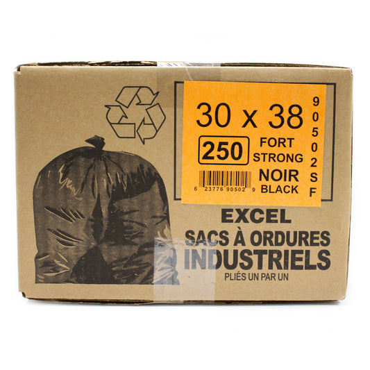 Eco II Garbage bags - 30" x 38 " - Strong - Black - 250 Pack