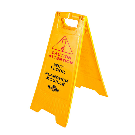 Globe Commercial Wet Floor Sign - Bilingual