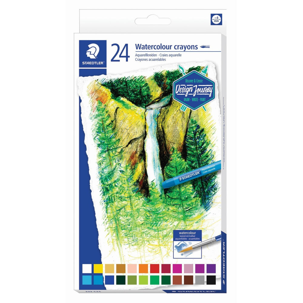 Staedtler 223 Aquarell Watercolour Crayons - Assorted Colours - 24 Pack