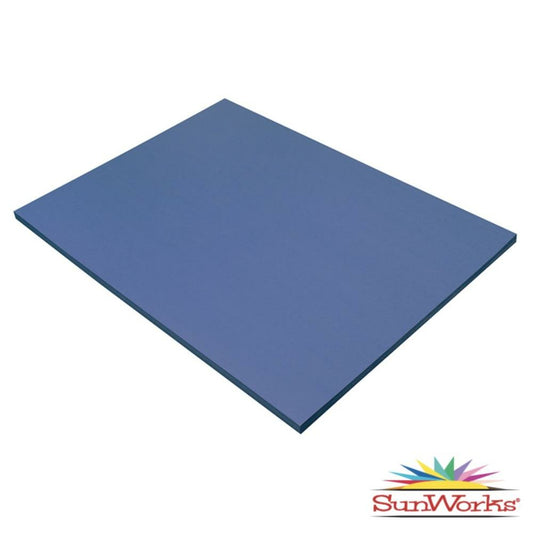 Papier de construction SunWorks, bleu, 45,7 cm x 61 cm, 50 feuilles/paquet