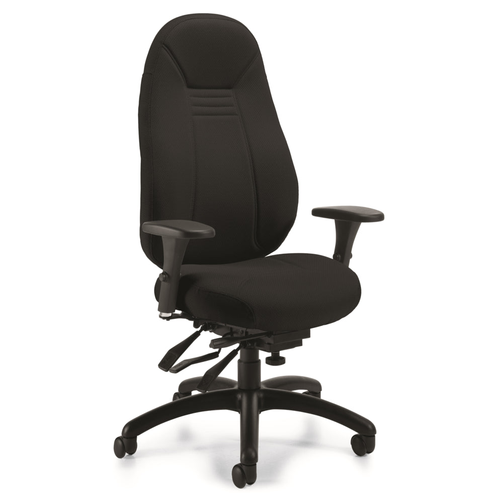 Global - Fauteuil multi-bascules ObusForme Comfort à dossier haut avec support lombaire Schukra - Noir