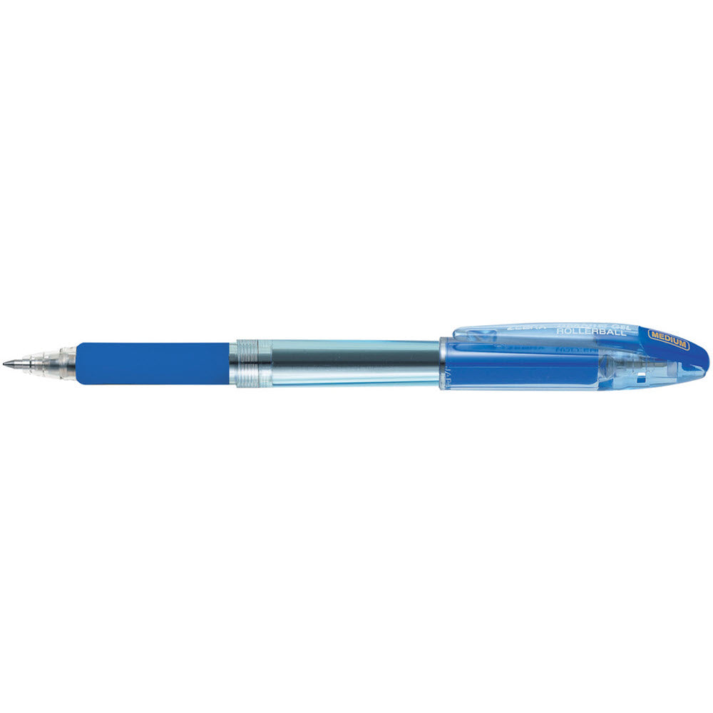 Stylo bille roulante Zebra Jimnie à encre gel - Pointe moyenne - 0,7 mm - Encre bleue - Lot de 12
