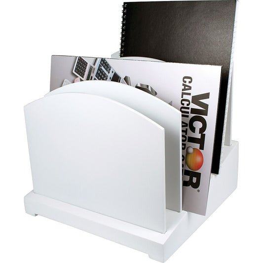 Organiseur de bureau incliné Victor Wood - Blanc pur (W8601)