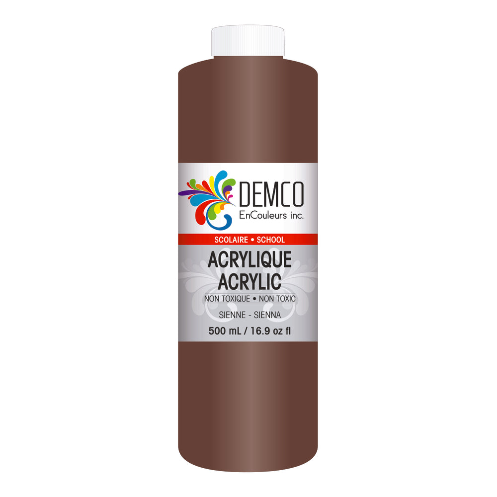 Peinture acrylique scolaire DEMCO EnCouleurs Inc. - 500 ml - Sienne