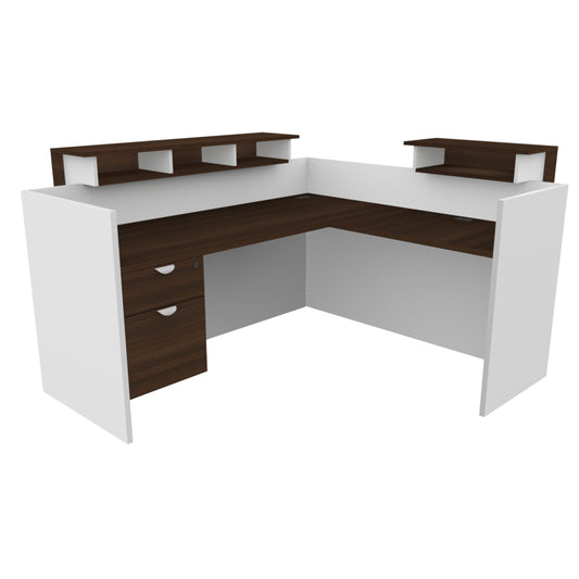 Heartwood HDL Innovations Modern Reception Desk - Evening Zen/Pure White