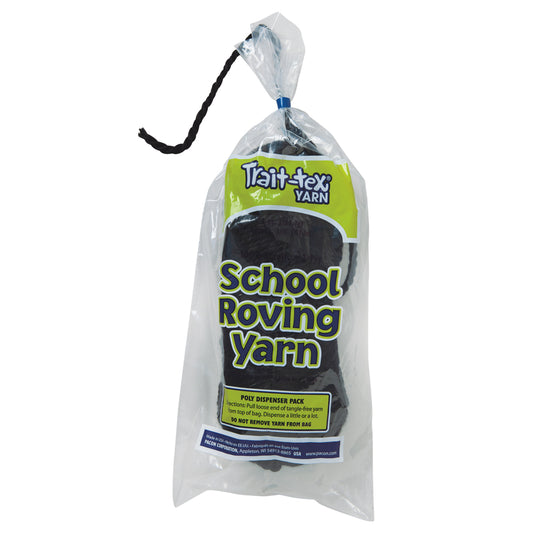 Pacon Trait-tex 3-Ply School Roving Yarn Skein, Black, 8 oz., 137.16m