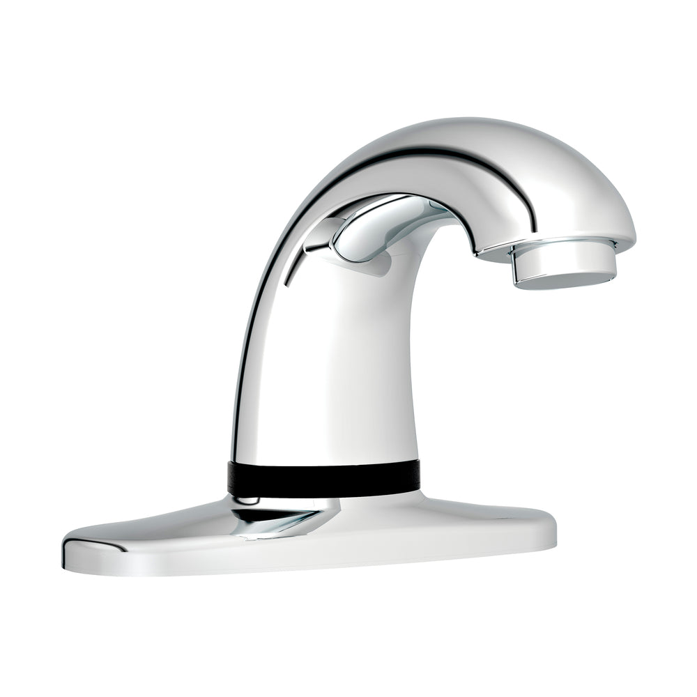 Robinet automatique commercial Rubbermaid Milano, 4 po, ensemble central - Chrome poli - Kit 3