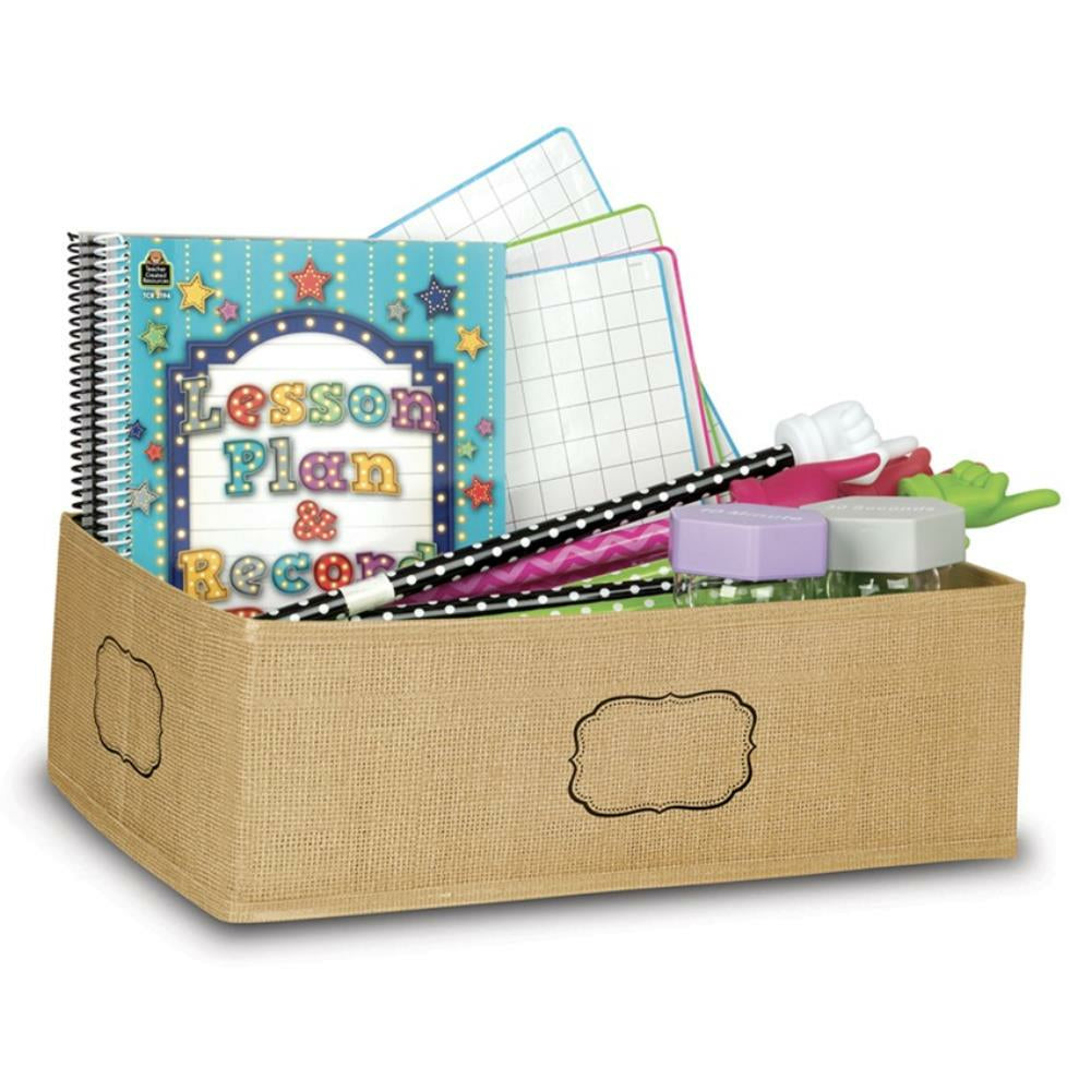 Boîte de rangement en toile de jute, 40,6 cm x 27,9 cm x 12,7 cm