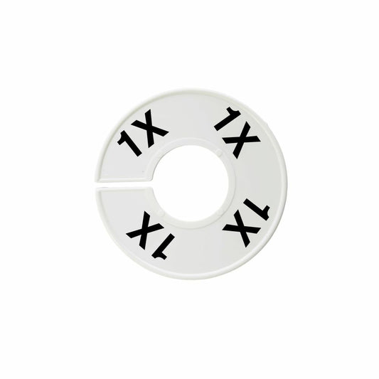 Eddie's Round Size Divider - English 1X - White Sizer with Black Print - 100 Pack