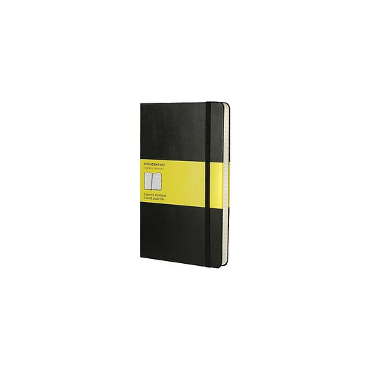 Carnet Moleskine Classic noir à couverture rigide, grand format, 12,7 x 21,6 cm