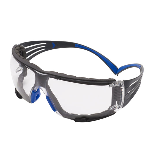3M SecureFit 400 Series Protective Eyewear with Clear Anti-Fog Lens - Blue/Gray