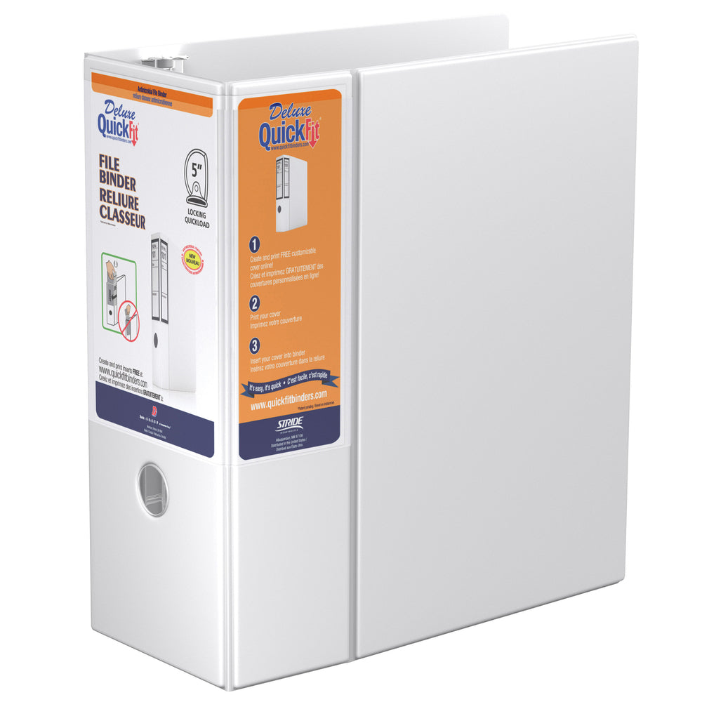 Classeur Davis Group QuickFit Deluxe - 5" - 3 anneaux - Anneau en D - Format lettre - Blanc
