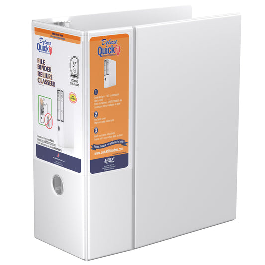 Classeur Davis Group QuickFit Deluxe - 5" - 3 anneaux - Anneau en D - Format lettre - Blanc