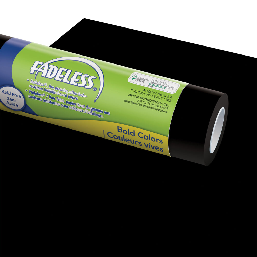 Papier d'art pour tableau d'affichage, noir, 1/21 m x 15,24 m, 1 rouleau
