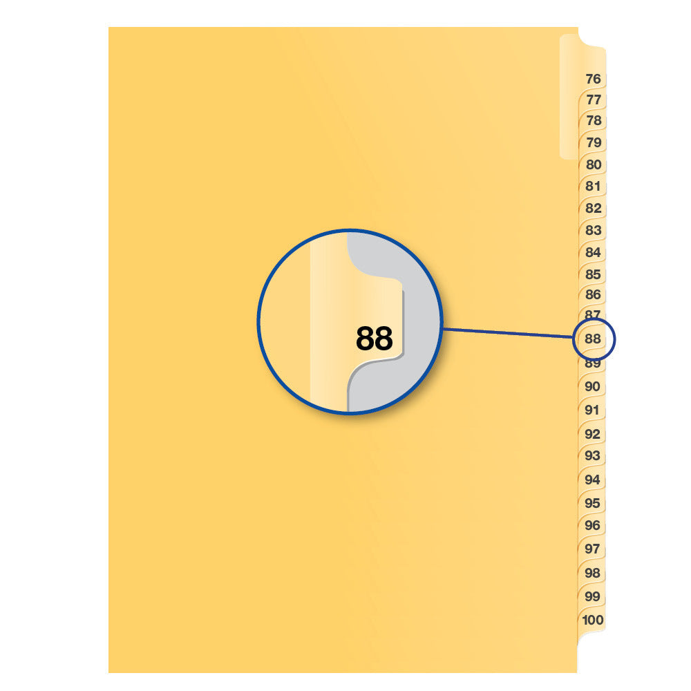 Legal Exhibit Dividers Buff #88, Letter Size, Pack of 25