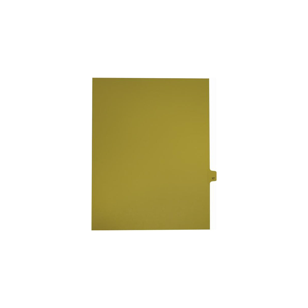 Onglets numériques Sterling Singles, n° 17, chamois, format lettre, coupe 1/25e, paquet de 25