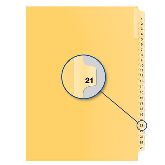 Legal Exhibit Dividers Buff #21 Letter Size, Pack of 25
