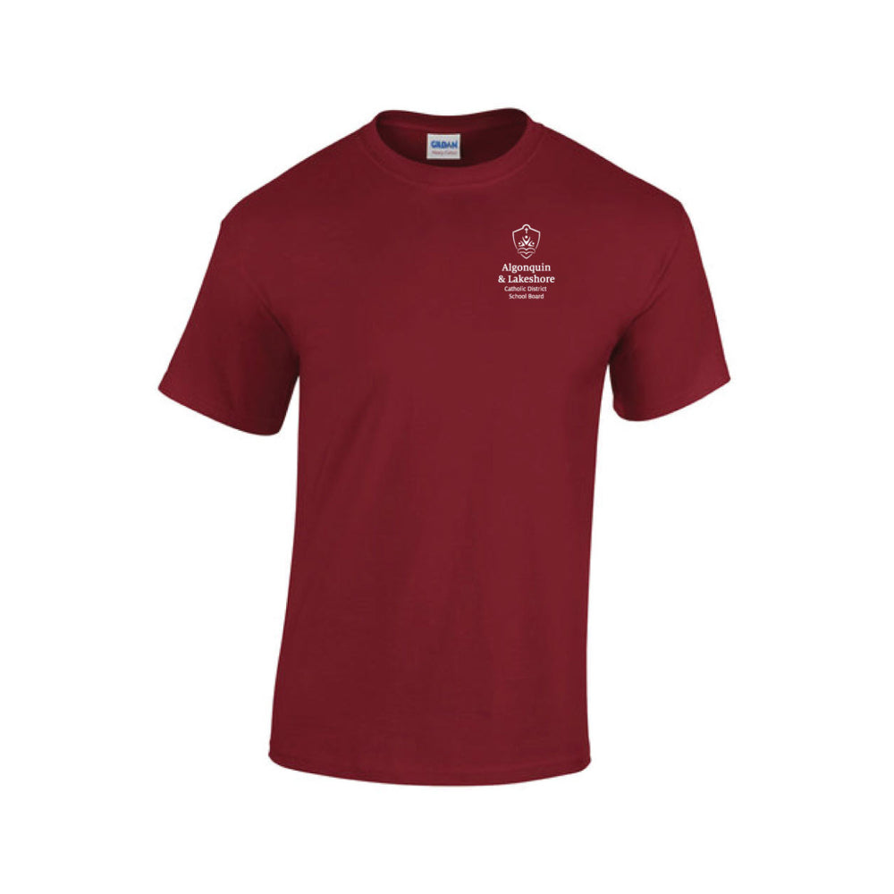 T-shirt manches courtes en coton épais pour adulte - Bordeaux - 2XL