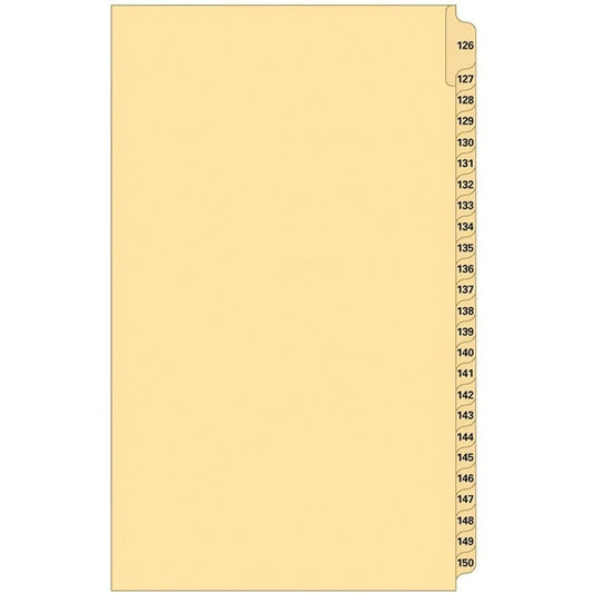 Supreme Litigation Tabs 25th Cut Numeric Set 14" Buff #126-150