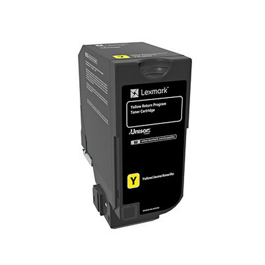 Cartouche de toner jaune à retourner Lexmark CS720 - CS725 - CX725 (74C10Y0)