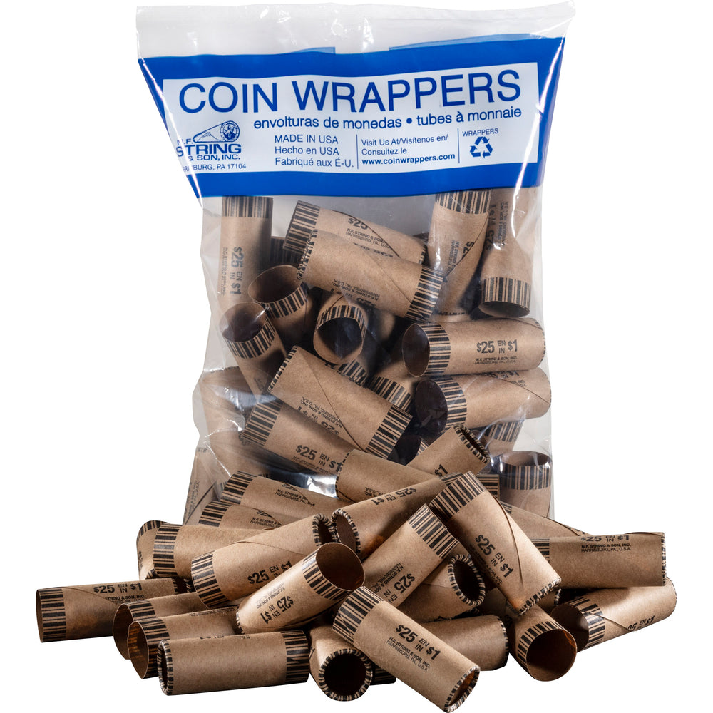 Paper Coin Tube, Dollars, 36 Pack