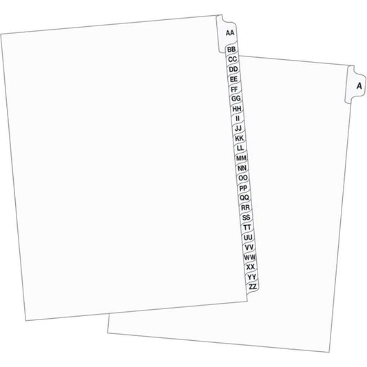 Supreme Litigation Tabs 15th Cut Alpha Singles 11" White J