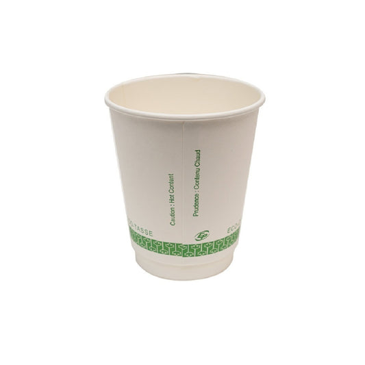 Eco-Packaging Compostable Double Wall Hot Cups - 12oz - 500 Pack