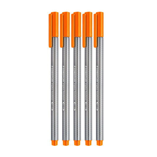 STAEDTLER Triplus Fineliner Orange - 5 Pack