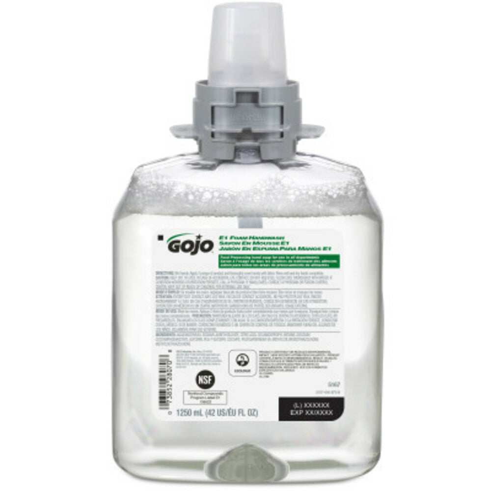 Recharge de savon mousse pour les mains GOJO E1 pour distributeur GOJO FMX-12 - 1 250 ml - Lot de 4