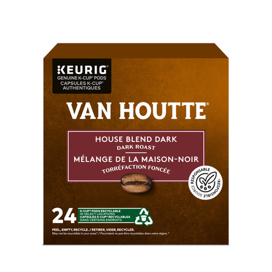 Van Houtte House Blend Dark - Dark Roast - K-Cup Coffee Pods - 24 pack