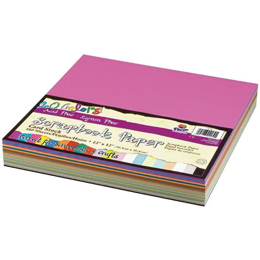 Papier de scrapbooking Pacon, assortiment économique, 20 couleurs assorties, 30,5 cm x 30,5 cm, 160 feuilles/paquet