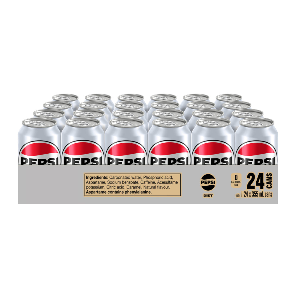 Diet Pepsi Cola - 355 mL Cans - 24 Pack