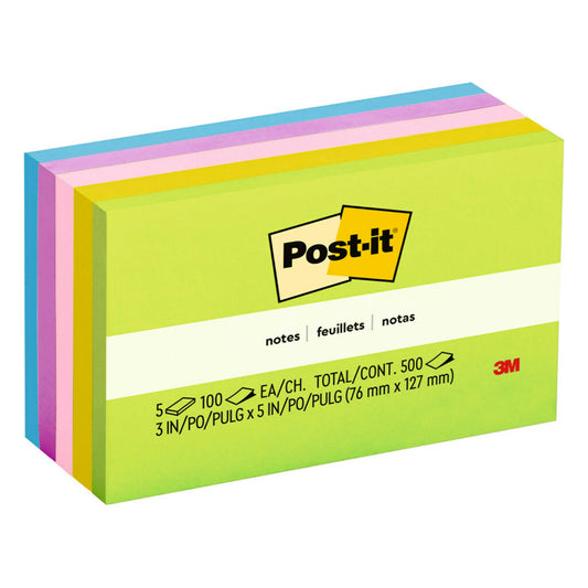 Notes Post-it - Collection Fantaisie Florale - 3" x 5" - Paquet de 5
