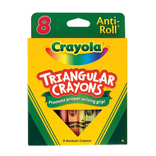 Crayons triangulaires anti-roulement Crayola, couleurs assorties, paquet de 8