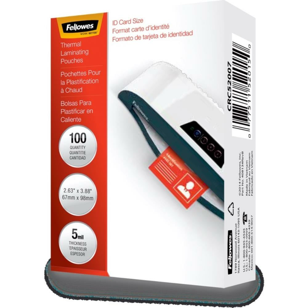 Fellowes Laminating Pouches - Government/ID Tag - 5 mil - 100 Pack