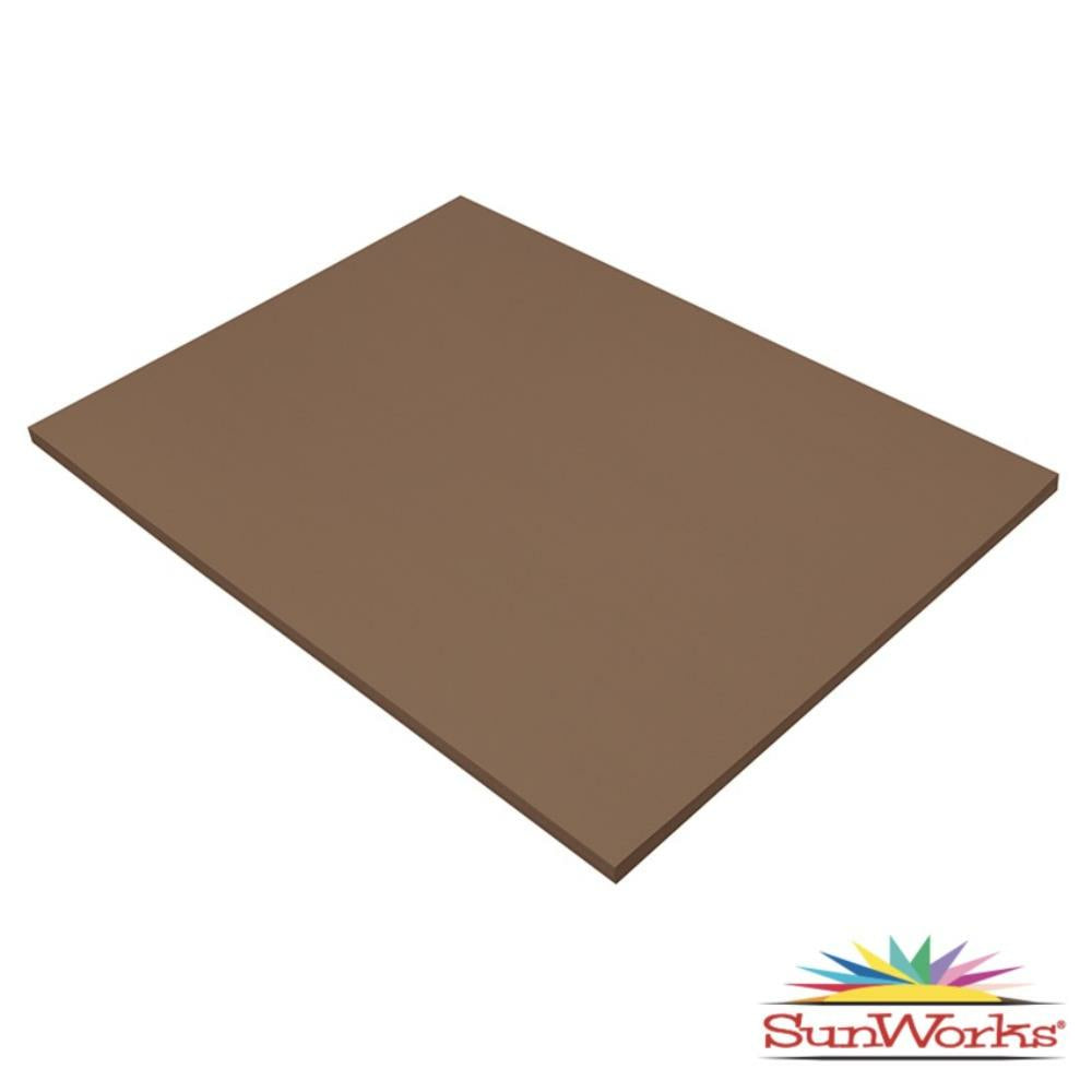 SunWorks Construction Paper, Dark Brown, 45.7cm x 61cm, 50 Sheets/pkg