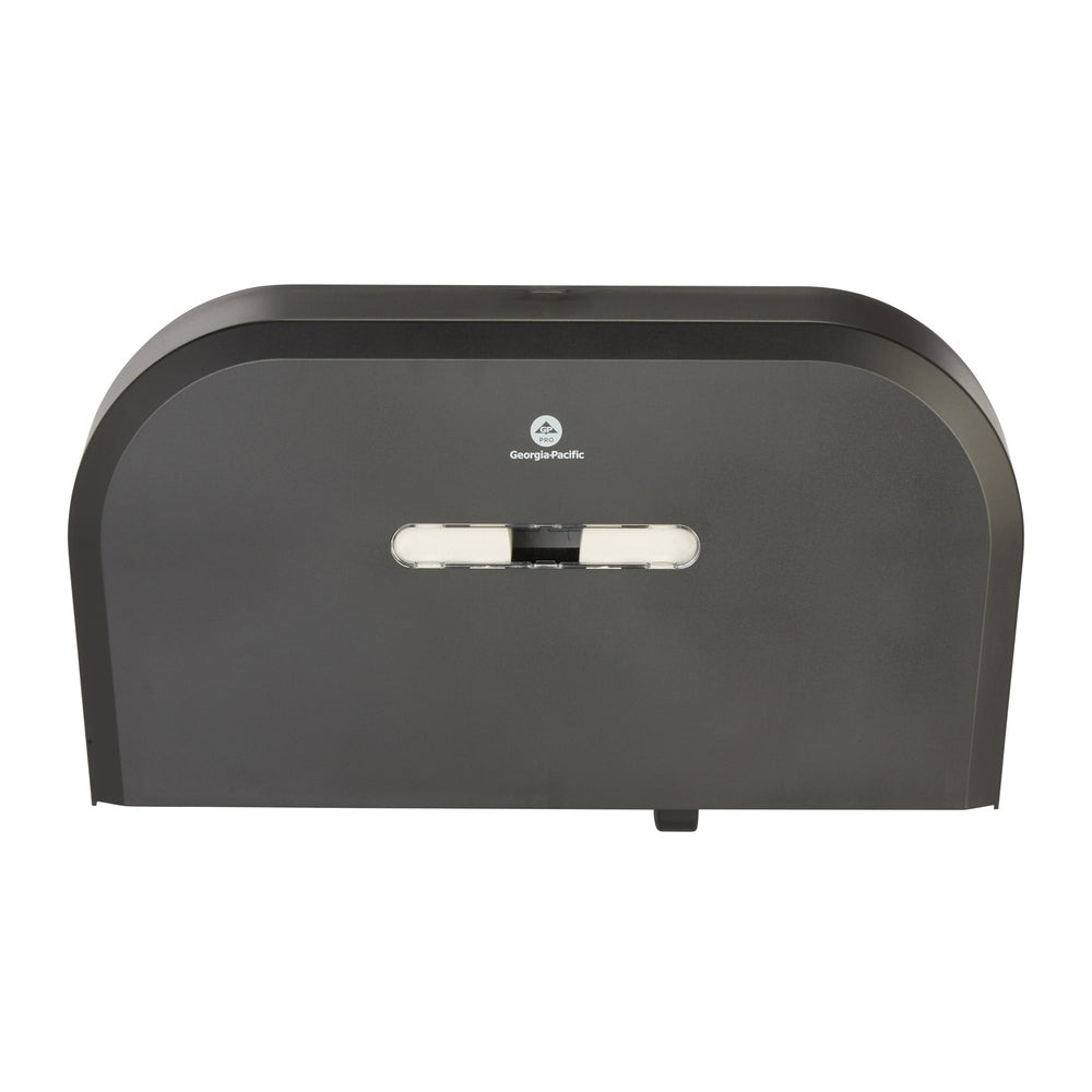 Distributeur de papier toilette haute capacité Georgia-Pacific Jumbo Jr., 2 rouleaux côte à côte - Noir