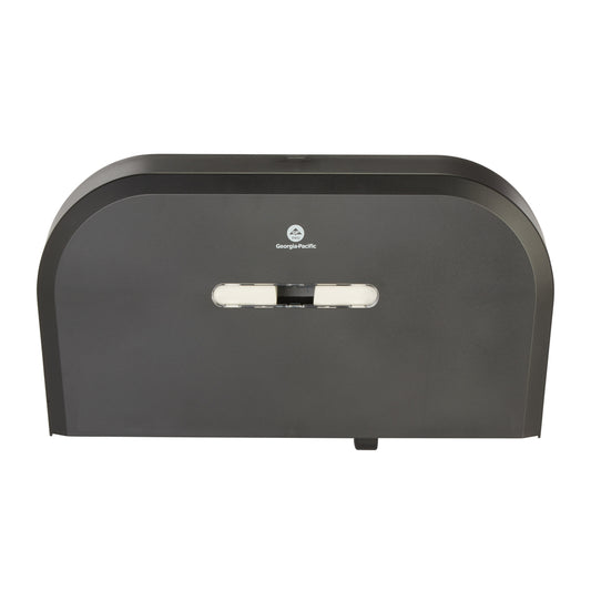 Distributeur de papier toilette haute capacité Georgia-Pacific Jumbo Jr., 2 rouleaux côte à côte - Noir