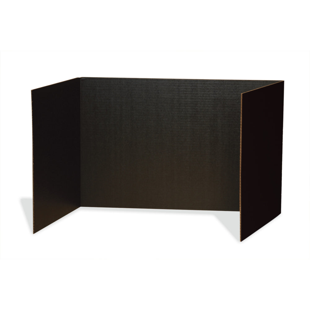 Pacon 3-Panel Privacy Boards - Black - 16"H x 48"W x 12"D - 4 Pack
