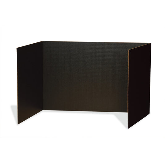 Pacon 3-Panel Privacy Boards - Black - 16"H x 48"W x 12"D - 4 Pack