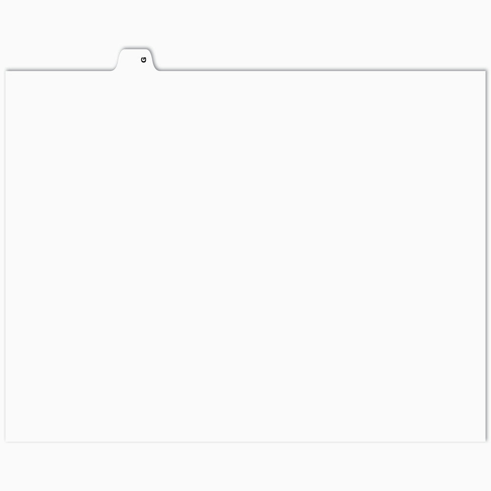 Onglets alphabétiques Apak - Lettre G - Blanc, 8 1/2" x 11" - Coupe 1/26e - Non perforés - Paquet de 25