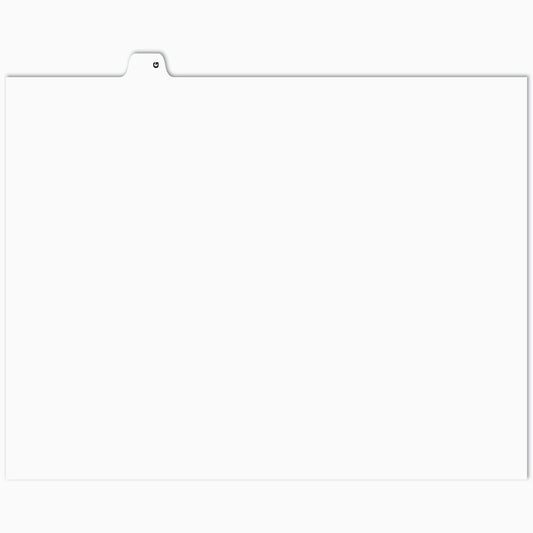 Apak Alphabetical Index Tab - Letter G - White,8 1/2" x 11" - 1/26th Cut - Unpunched - 25 Pack
