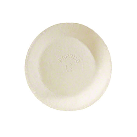 Assiette à tarte en fibre de pulpe naturelle Paprus CKF - 15 cm de diamètre - Beige - Paquet de 1 000