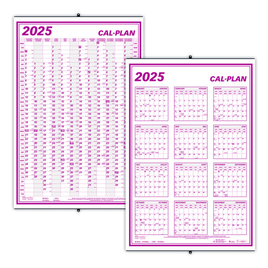 Brownline 2025 Cal-Plan Monthly Wall Calendar - 24" x 36" - Bilingual