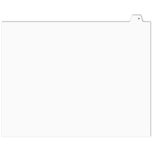 Apak Alphabetical Index Tabs - Letter Y - White - 8 1/2" x 11" - 1/26th Cut - 110 lb. - Unpunched - 25 Pack