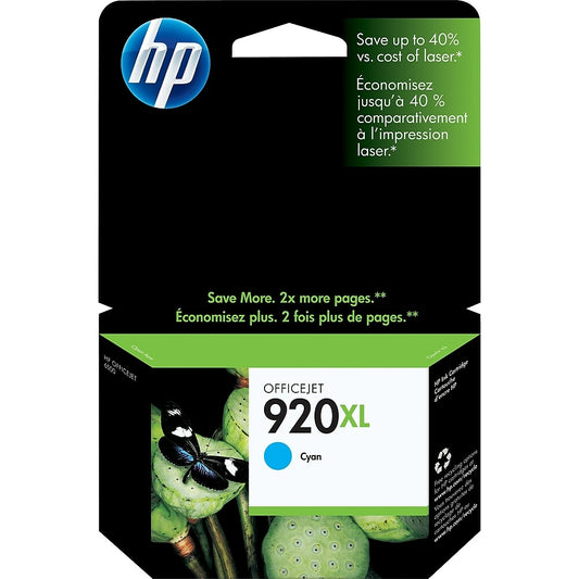Cartouche d'encre cyan HP 920XL haute capacité d'origine (CD972AN)