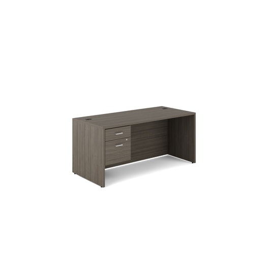Offices to Go - Newland Single Pedestal Desk - 2 Drawer - 66" W x 30" D - Grey