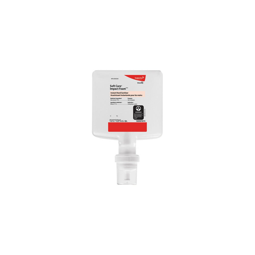 Diversey Soft Care Impact Foam - Désinfectant instantané pour les mains à base d'alcool, sans parfum et sans colorant - Paquet de 6